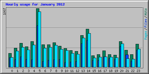 Hourly usage for January 2012