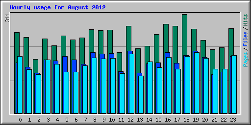 Hourly usage for August 2012