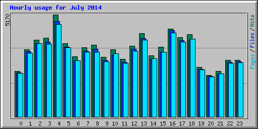 Hourly usage for July 2014