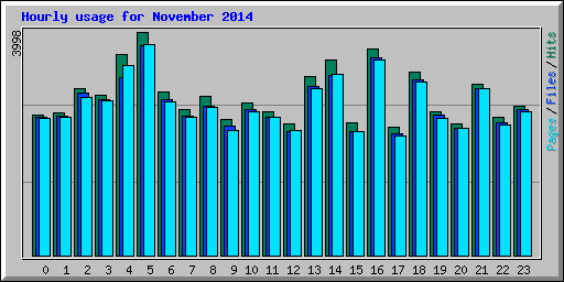 Hourly usage for November 2014