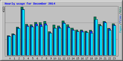 Hourly usage for December 2014