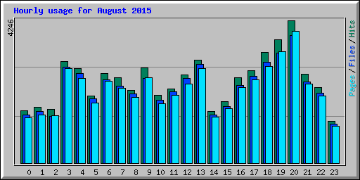 Hourly usage for August 2015