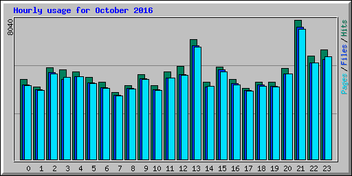 Hourly usage for October 2016
