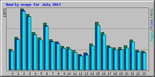 Hourly usage for July 2017