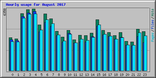Hourly usage for August 2017