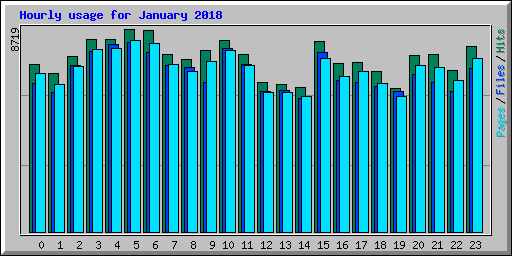 Hourly usage for January 2018